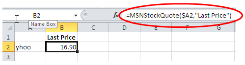 stock quotes add-in for excel