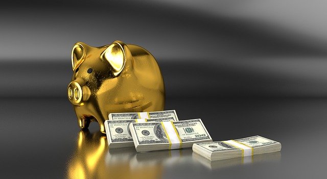 Money and piggy bank